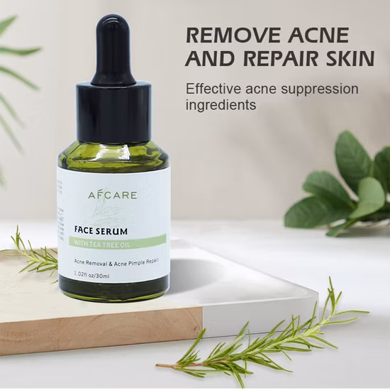 Sistema anti acné verde orgánico del cuidado de la piel del árbol del té de la crema del acné de la etiqueta privada que blanquea